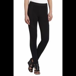 BCBG MaxAzria motorcycle style black leggings.